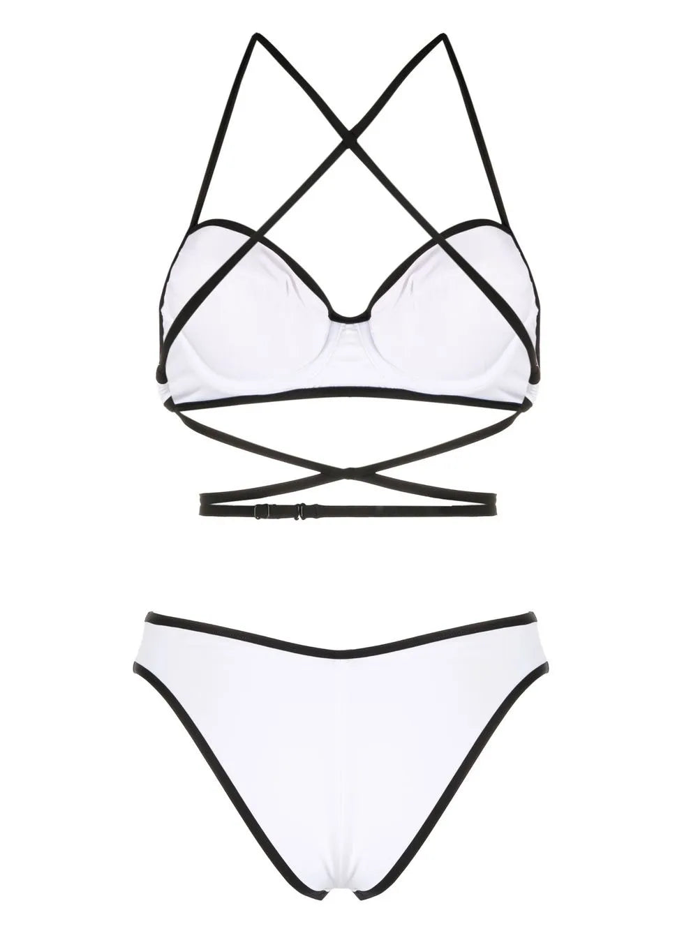 Crossover-Straps Balconette Bikini Set
