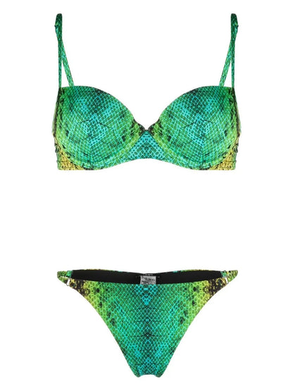 Snakeskin-Print Bikini Set