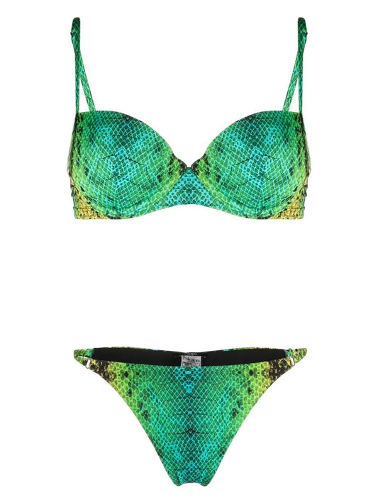 Snakeskin-Print Bikini Set