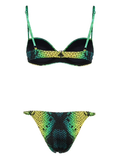 Snakeskin-Print Bikini Set