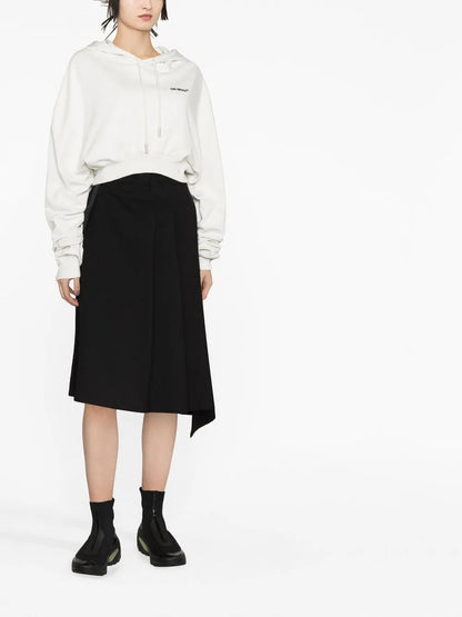 Logo-Print Cropped Hoodie