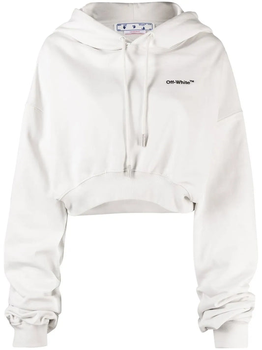 Logo-Print Cropped Hoodie