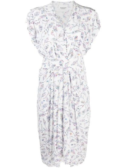 Almeya Abstract-Print Asymmetric-Hem Dress