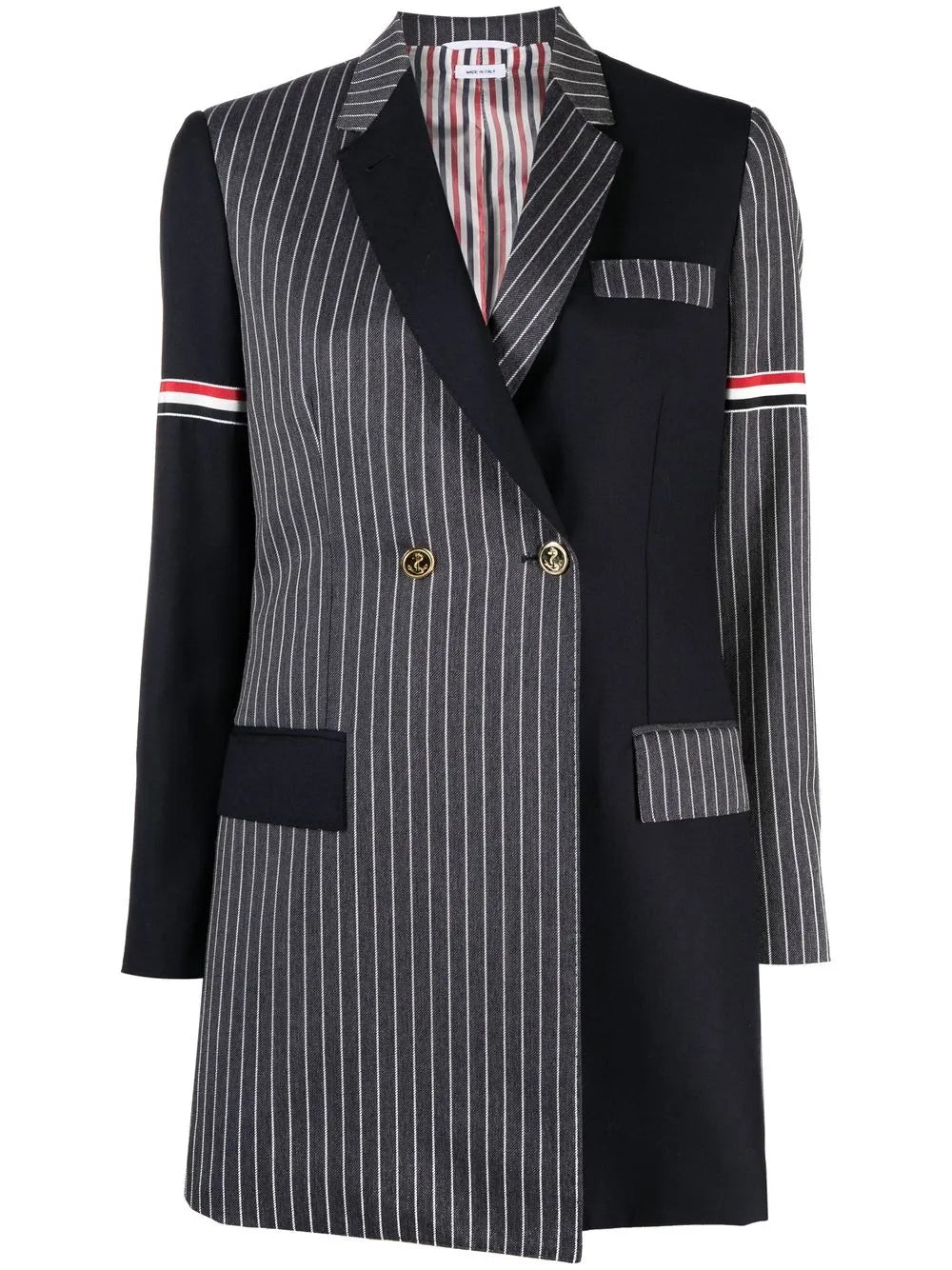 Patchwork Double-Breasted Blazer