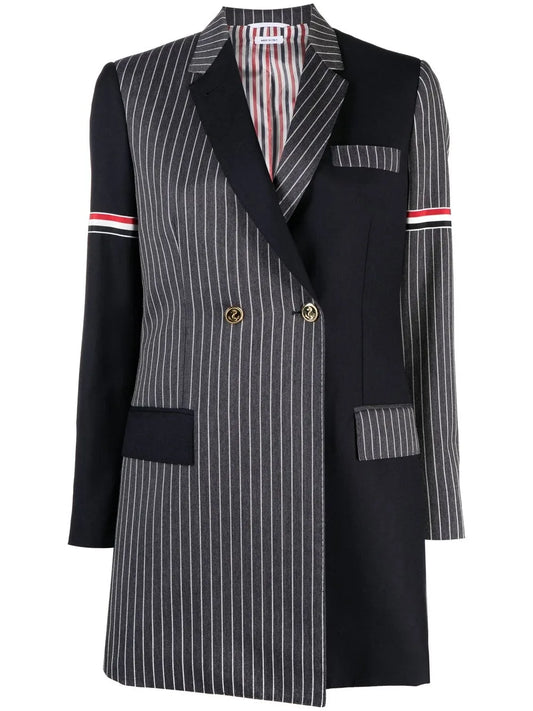 Patchwork Double-Breasted Blazer