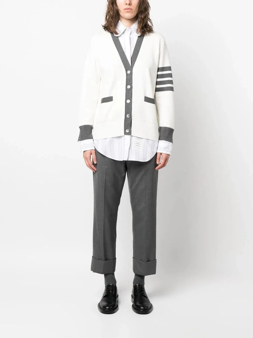 Milano-Stitch Oxford Shirt Cardigan Combo
