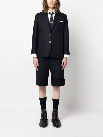 Single-Breasted Stripe-Sleeve Blazer