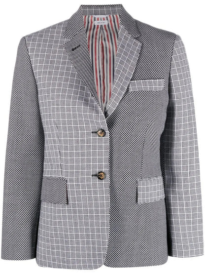 Mix-Print Single-Breasted Blazer
