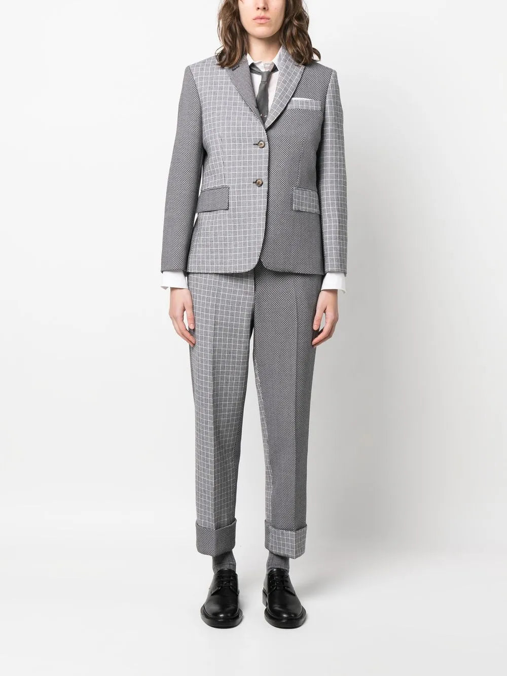 Mix-Print Single-Breasted Blazer