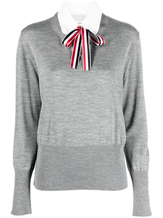 Jersey Stitch Ribbon Tie Jumper