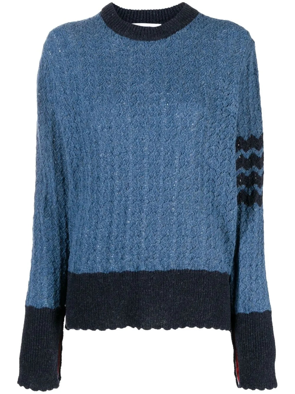 Cable-Knit Pointelle Stitch Jumper