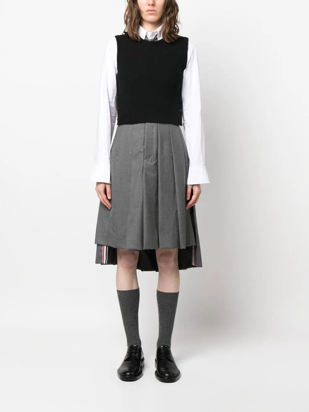 Cashmere Cropped Crew Neck Shell Top