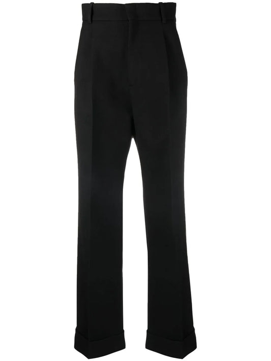 High-Waisted Wool Trousers