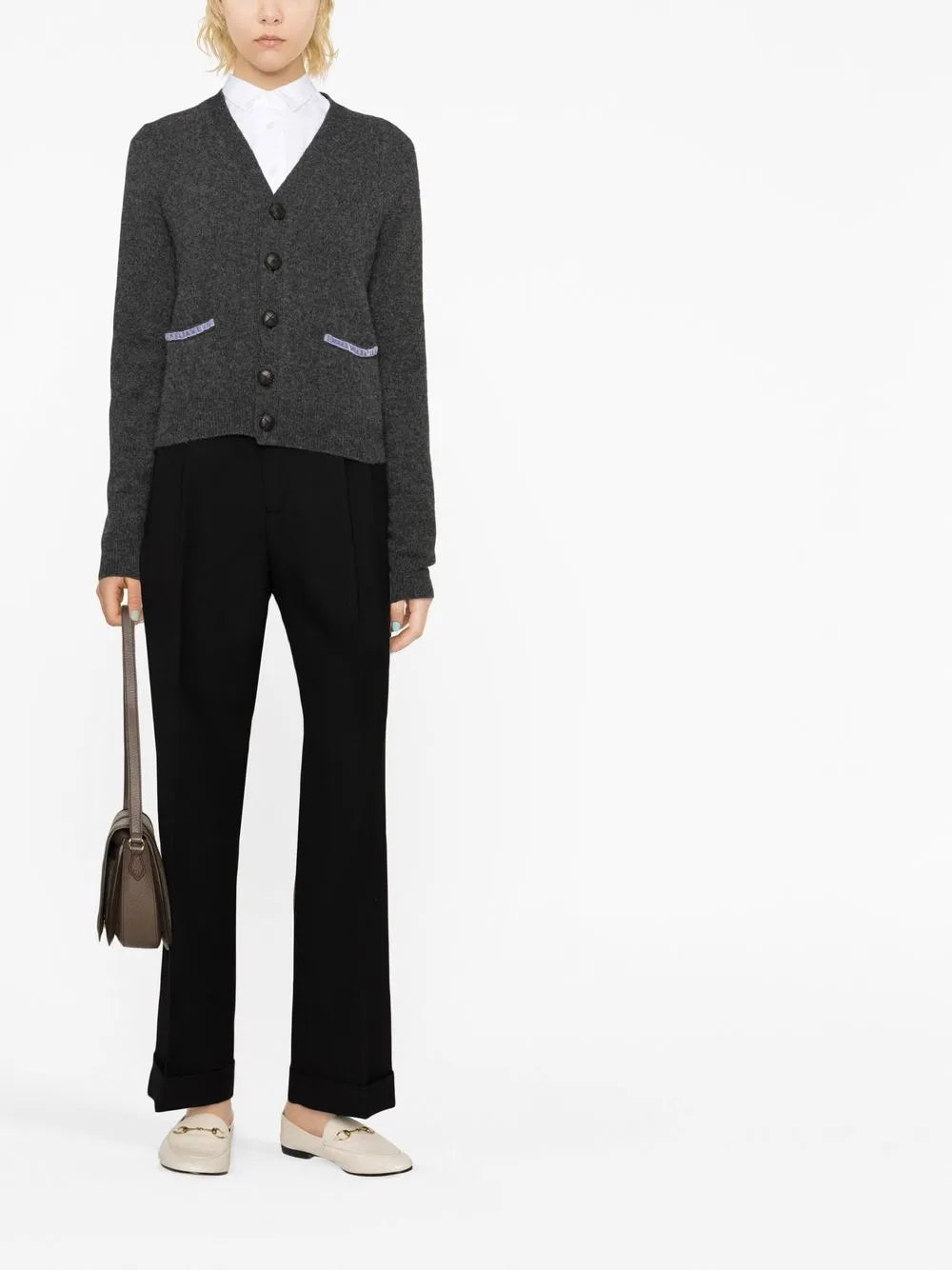 High-Waisted Wool Trousers
