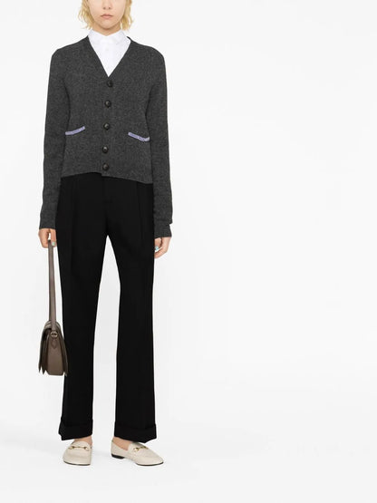 High-Waisted Wool Trousers