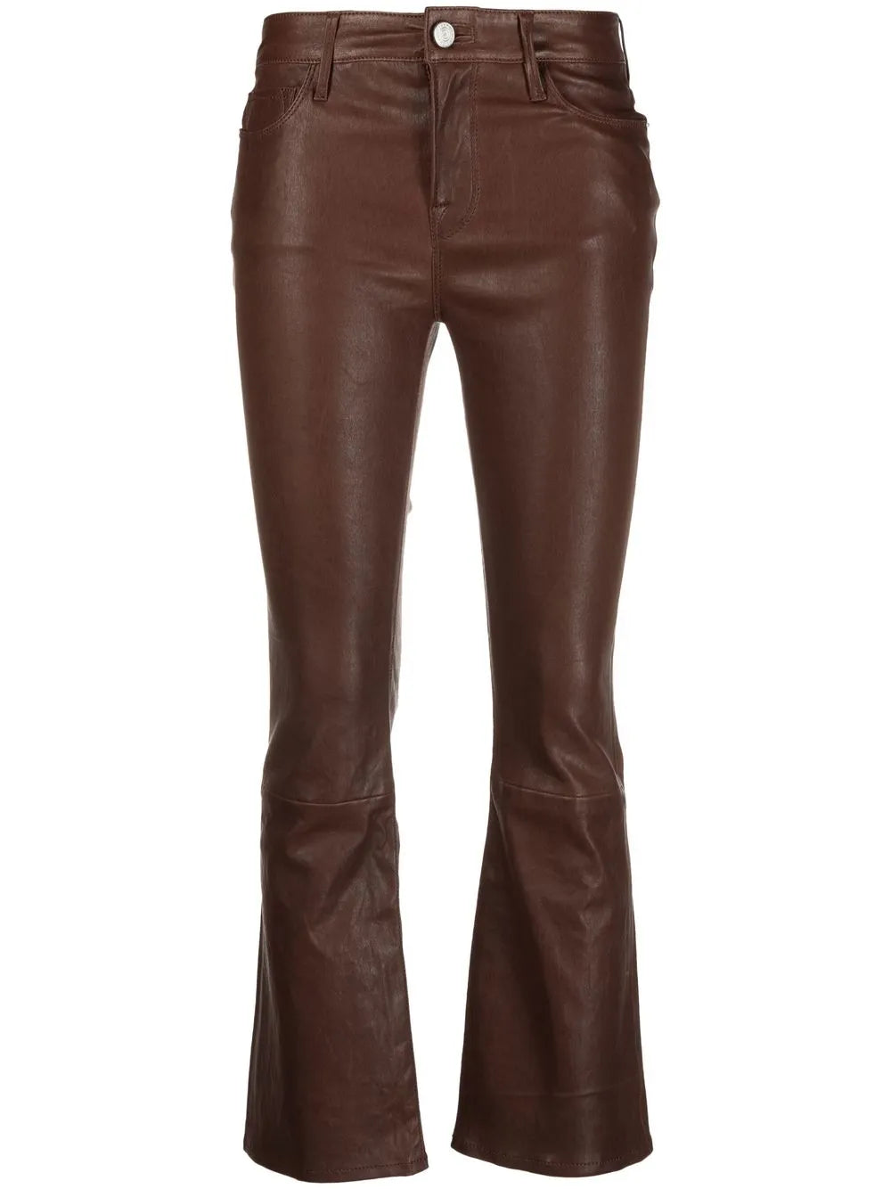 Flared Polished-Finish Trousers