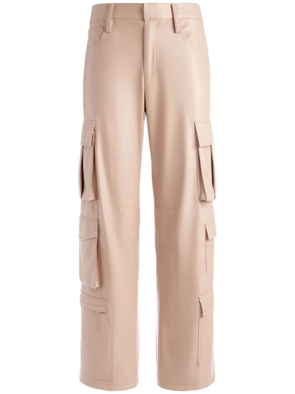 Luis Faux-Leather Cargo Pants