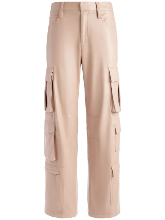 Luis Faux-Leather Cargo Pants