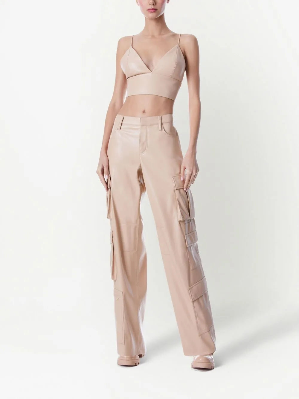 Luis Faux-Leather Cargo Pants