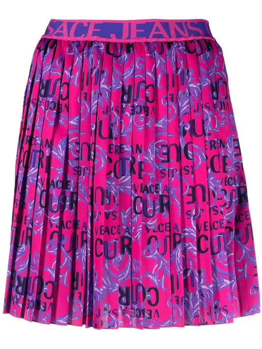 Logo Couture Pleated Miniskirt