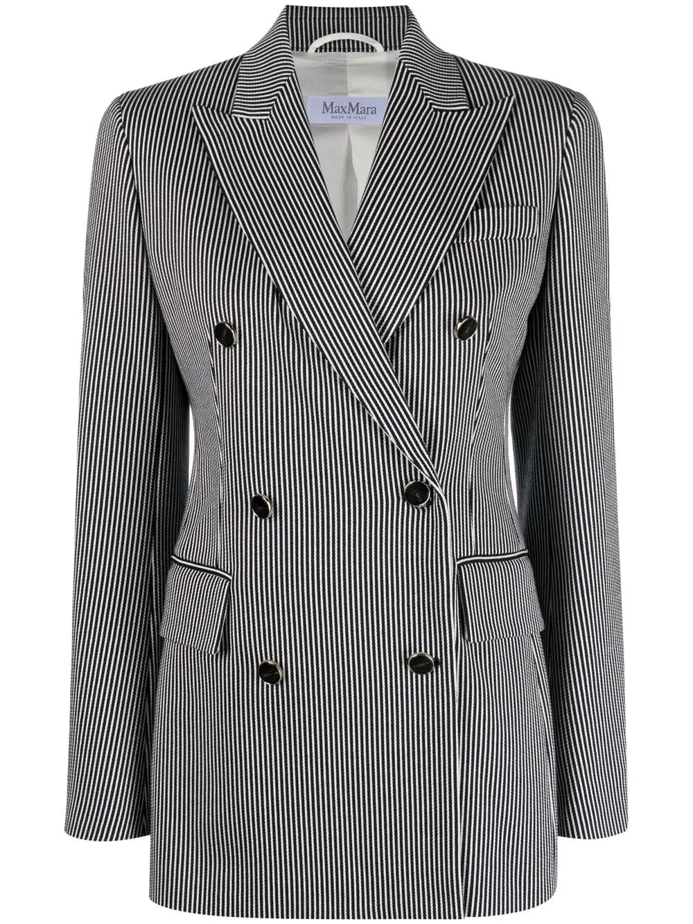 Peak-Lapel Striped Blazer