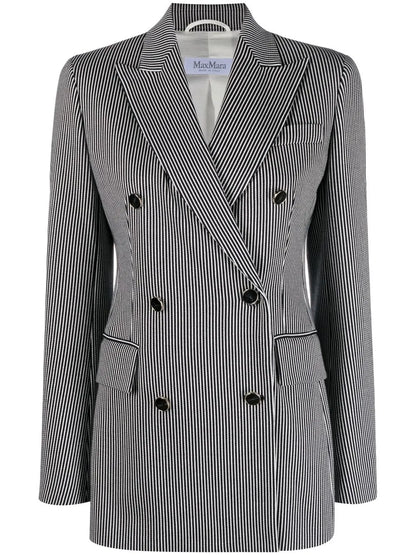 Peak-Lapel Striped Blazer