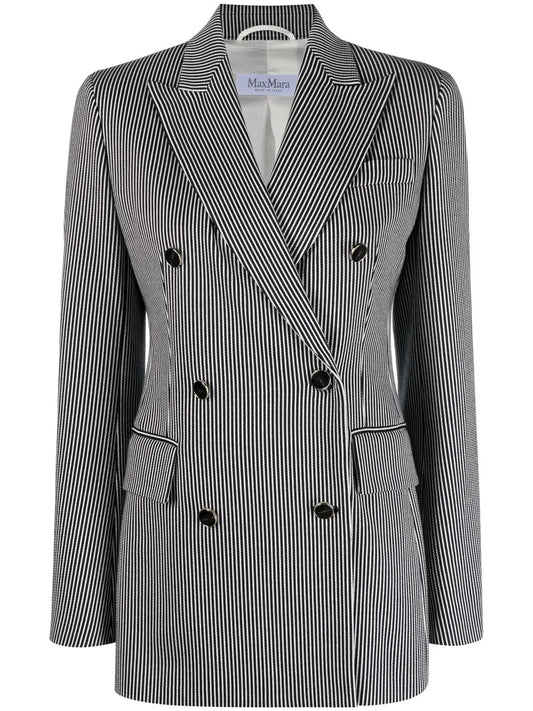Peak-Lapel Striped Blazer