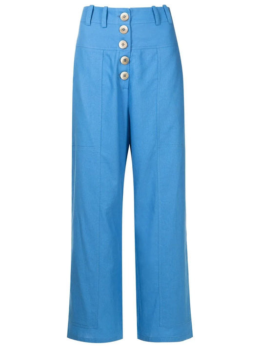 Cropped Button-Front Trousers