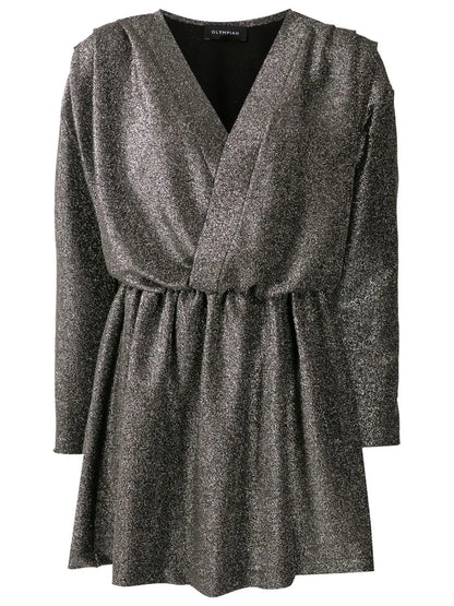V-Neck Lurex Mini Dress