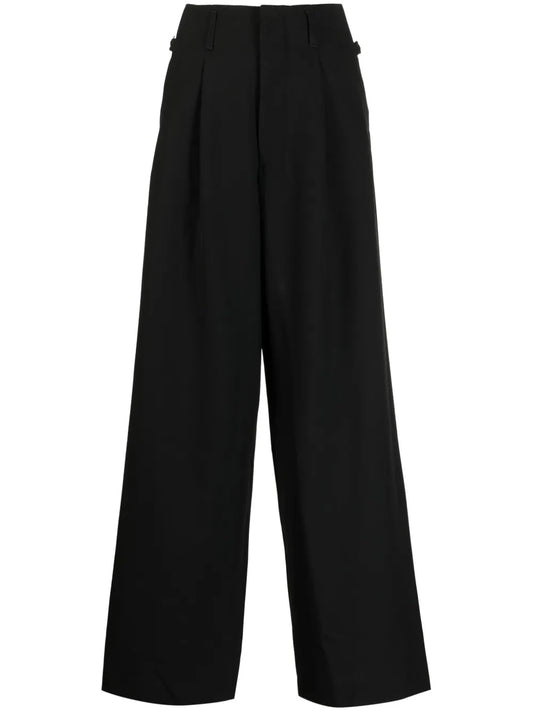 Wide-Leg Wool Trousers