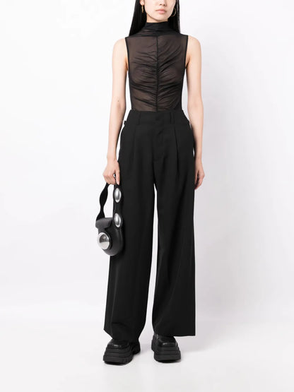 Wide-Leg Wool Trousers