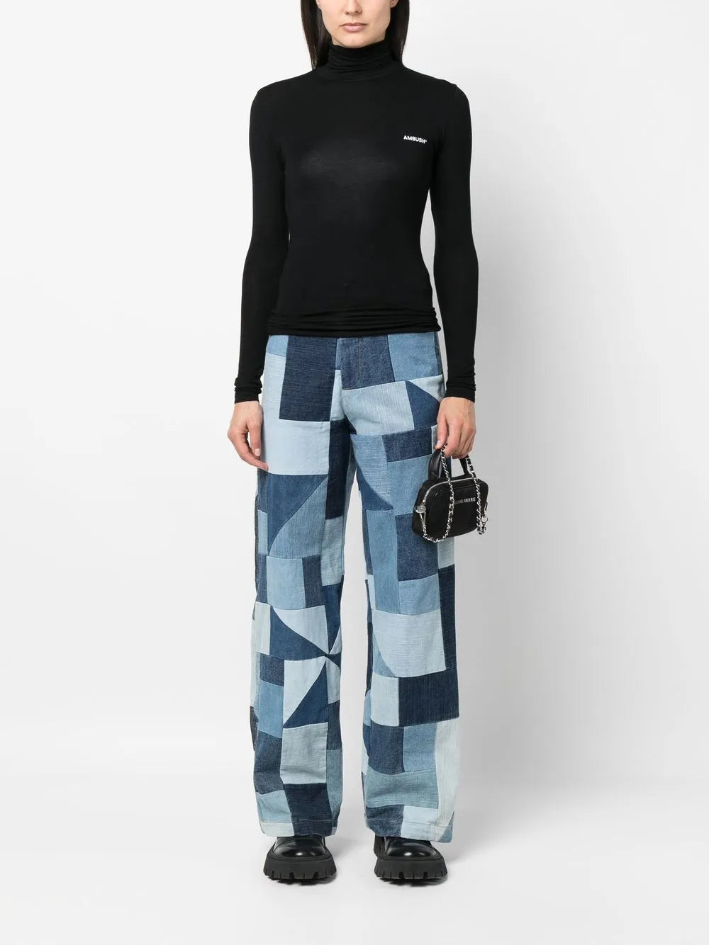 Funnel Neck Long-Sleeve T-Shirt