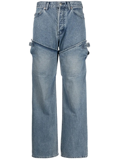 Detailed Straight-Leg Jeans