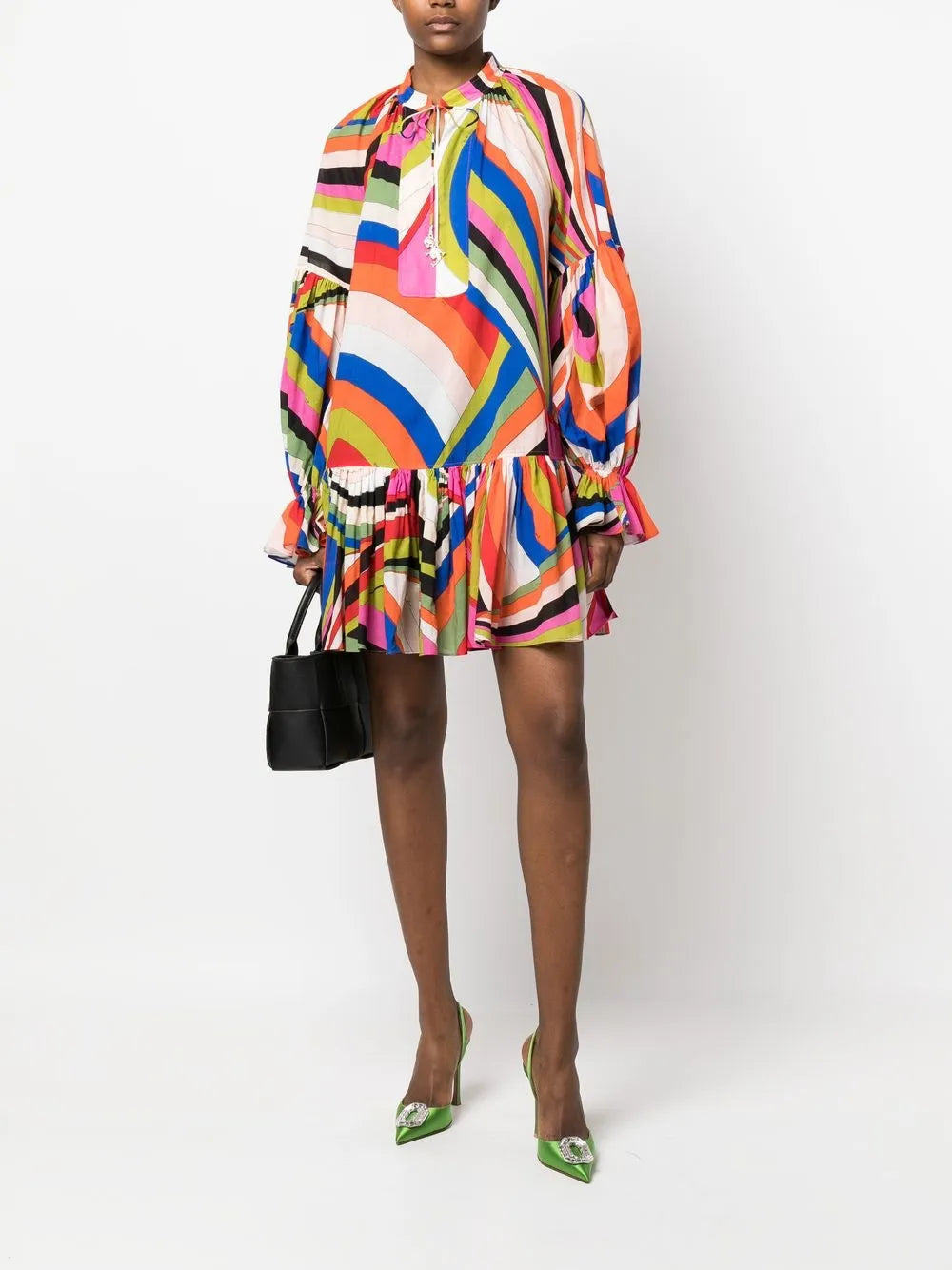 Iride-Print Cotton Minidress