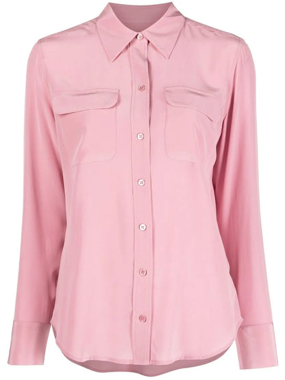Long-Sleeve Silk Shirt