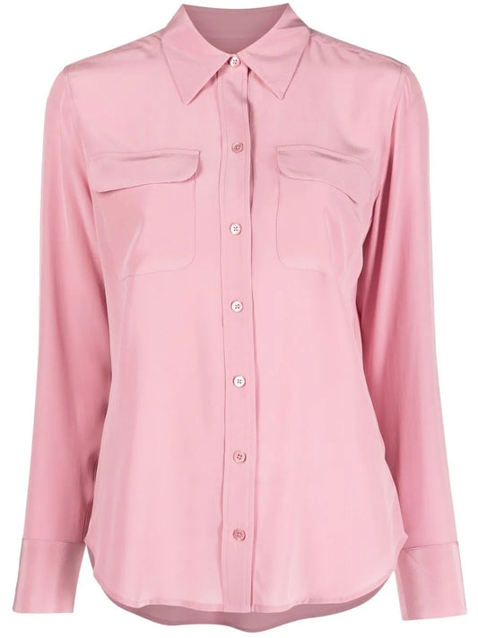 Long-Sleeve Silk Shirt
