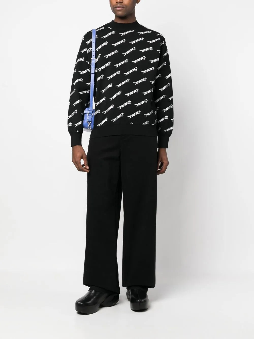 Logo-Intarsia Crew-Neck Jumper