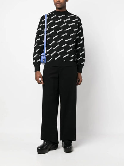 Logo-Intarsia Crew-Neck Jumper