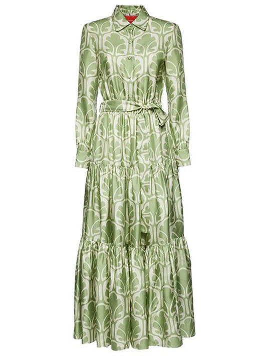 Long-Sleeve Tied-Waist Dress