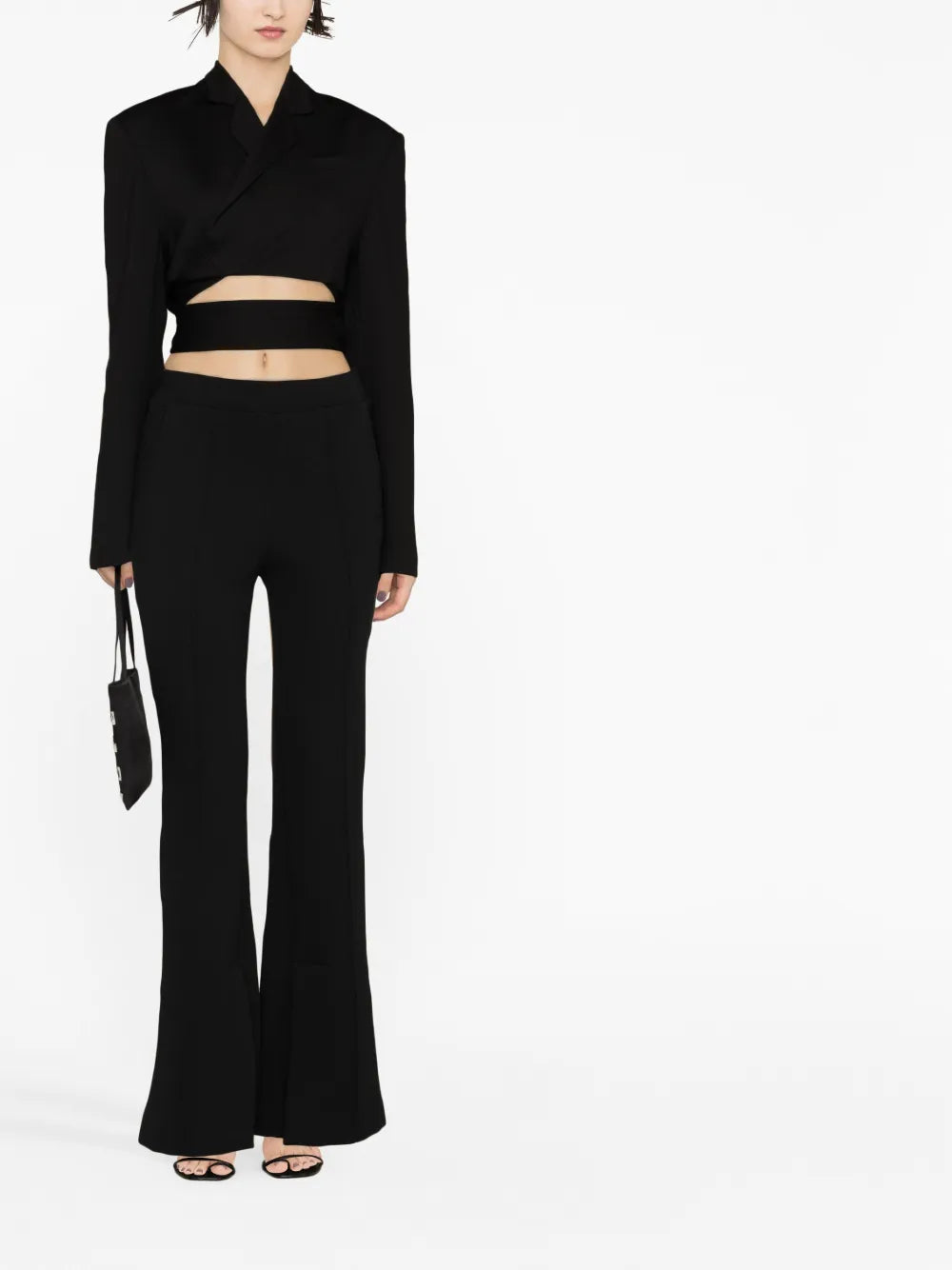 Overlapping-Strap Cropped Jacket