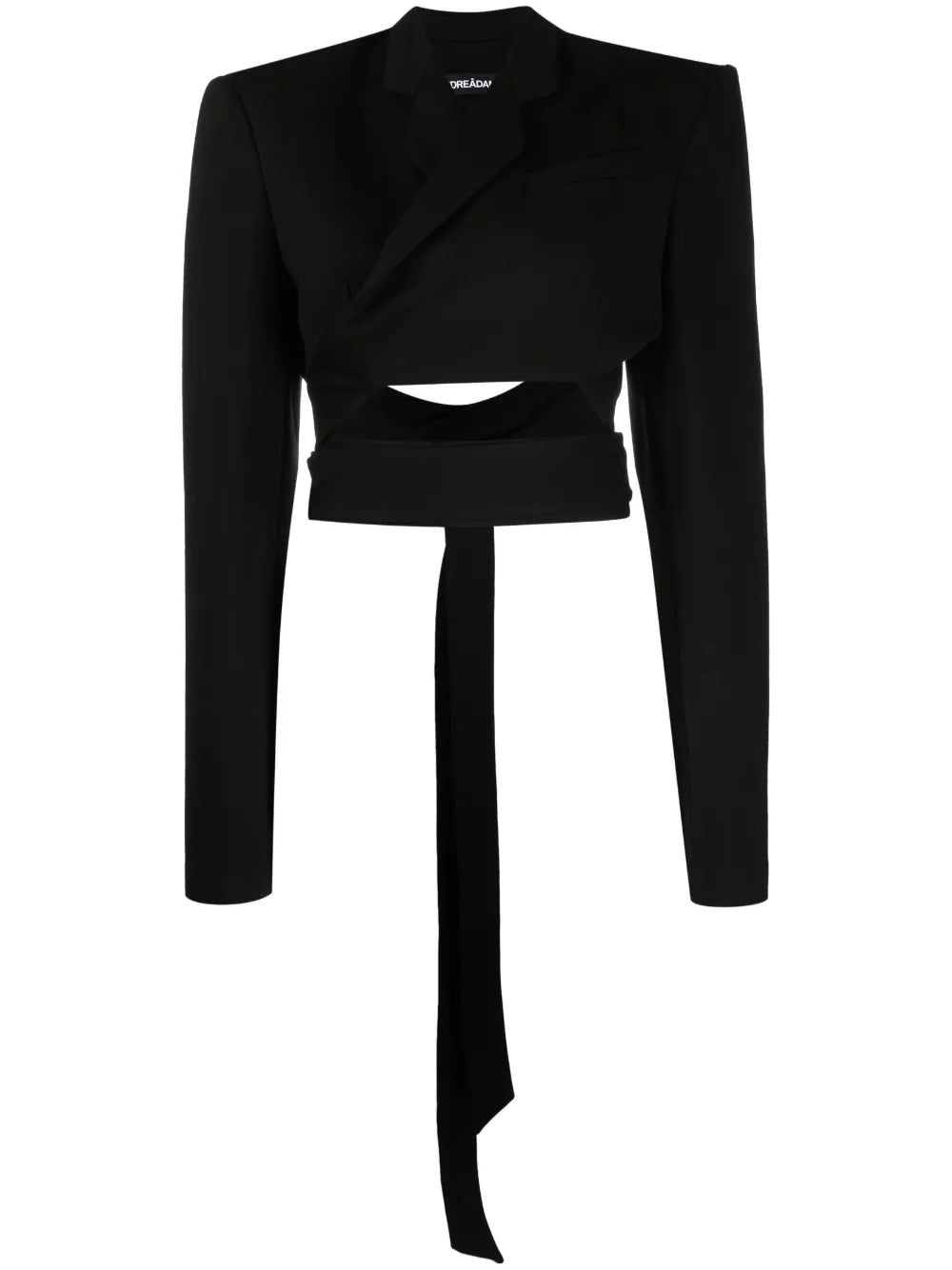 Overlapping-Strap Cropped Jacket