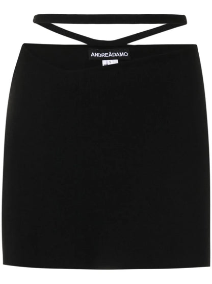 Cut-Out Belted Mini Skirt