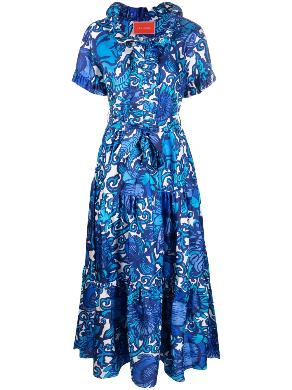 Belted Waist Mid-Calf Length Dress