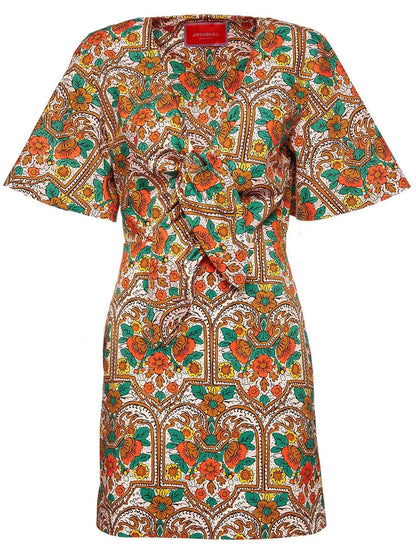 Peek-A-Boo Floral-Print Short Dress