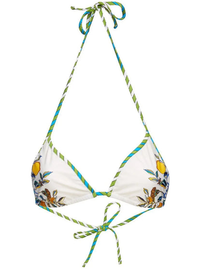 Floral-Print Halterneck Bikini Top
