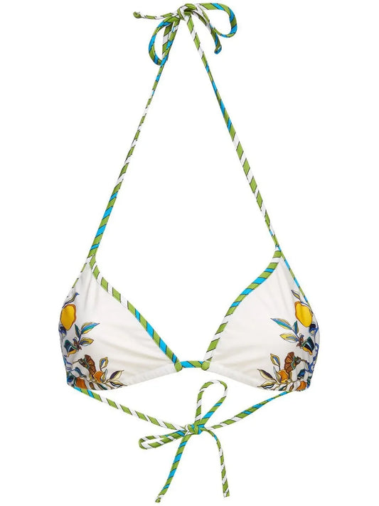 Floral-Print Halterneck Bikini Top