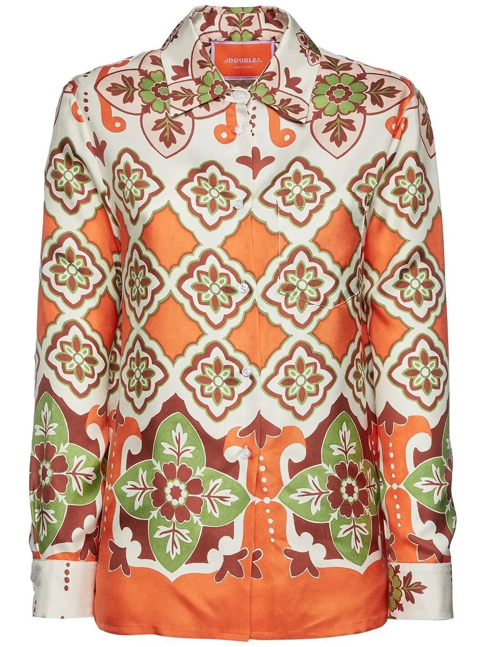 Patterned-Print Silk Shirt