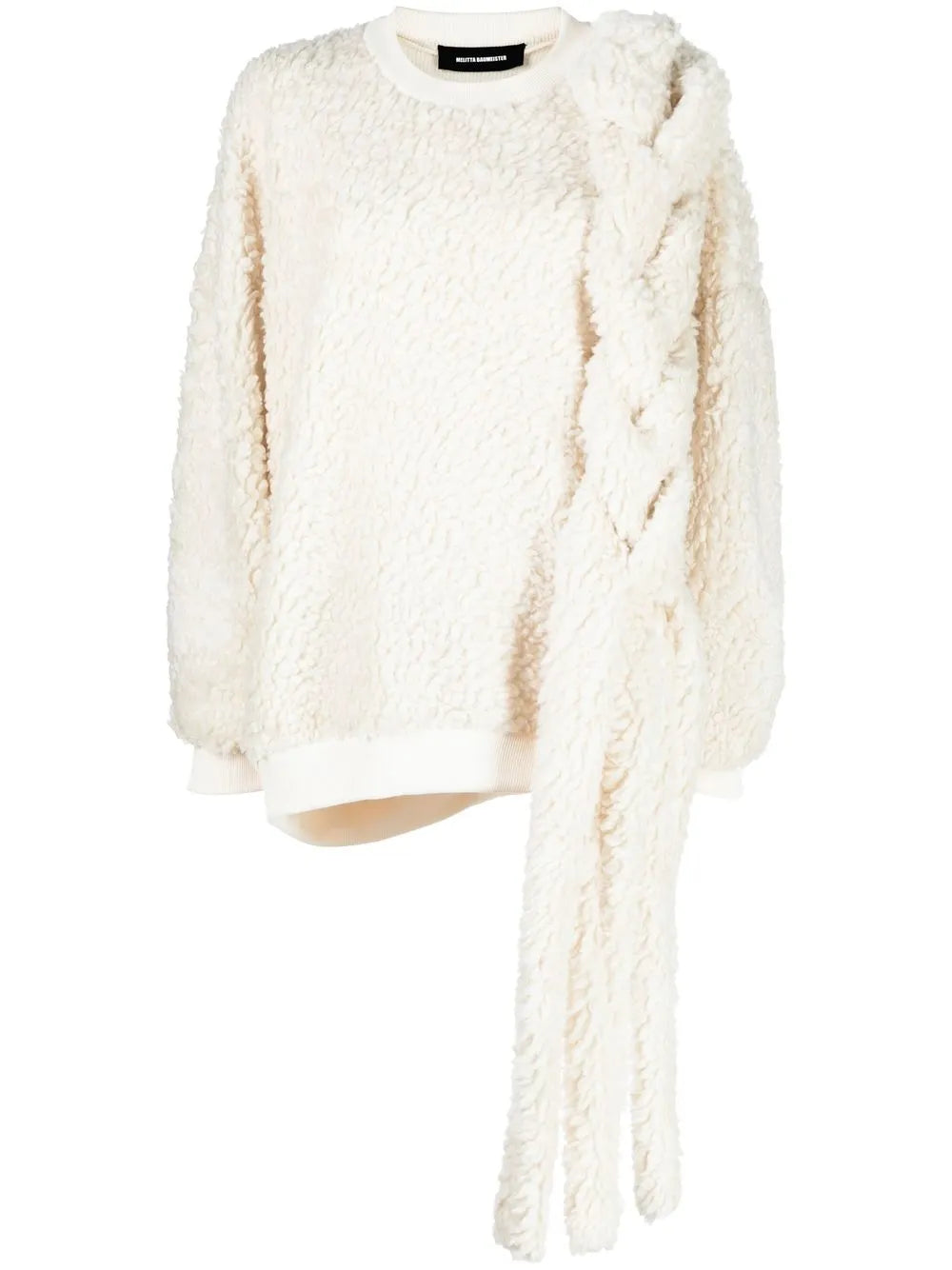 Braid-Detail Fleece Sweatshirt