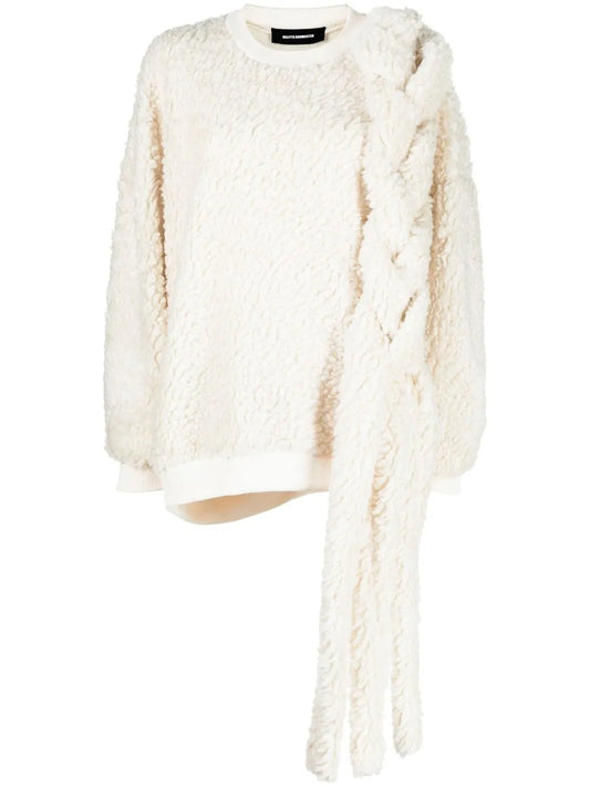 Braid-Detail Fleece Sweatshirt