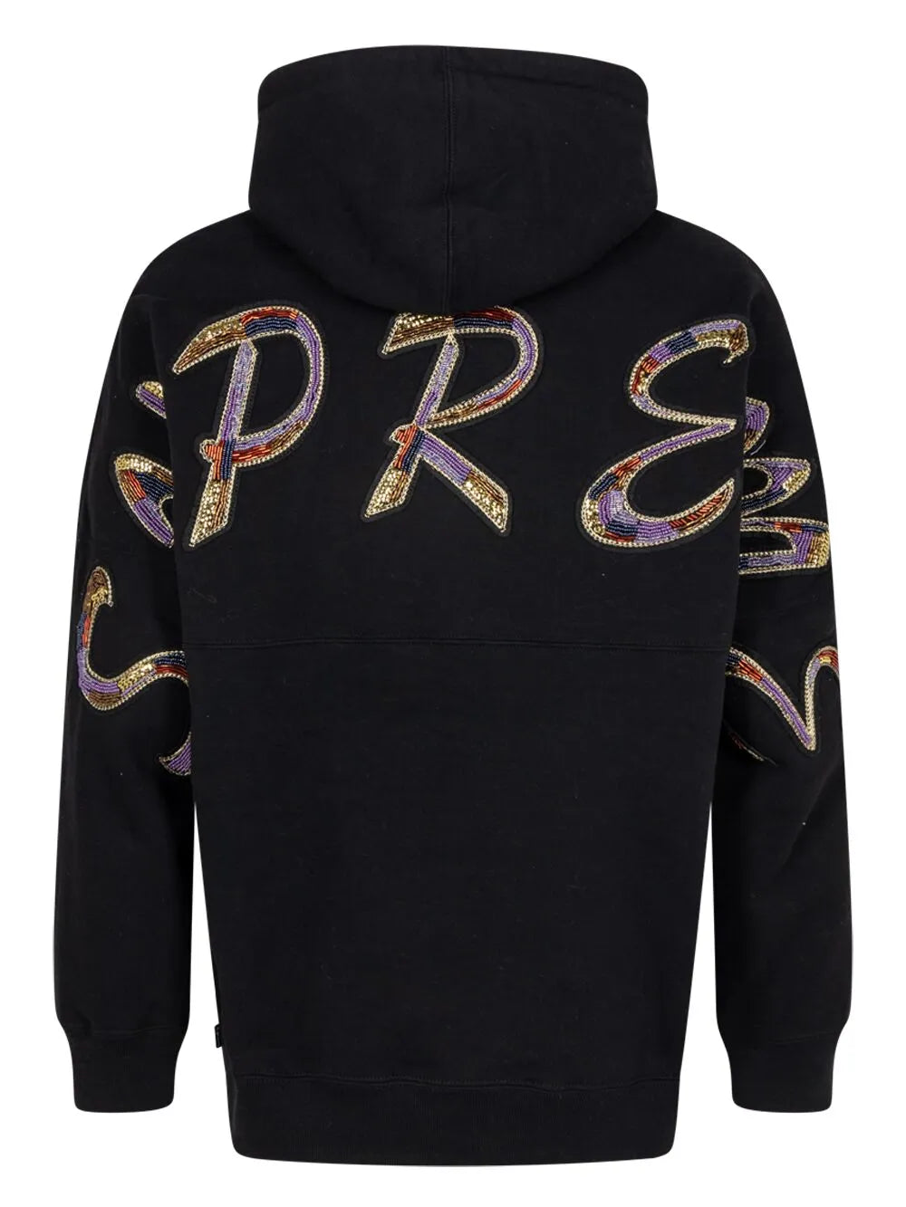 Beaded-Logo Cotton Hoodie